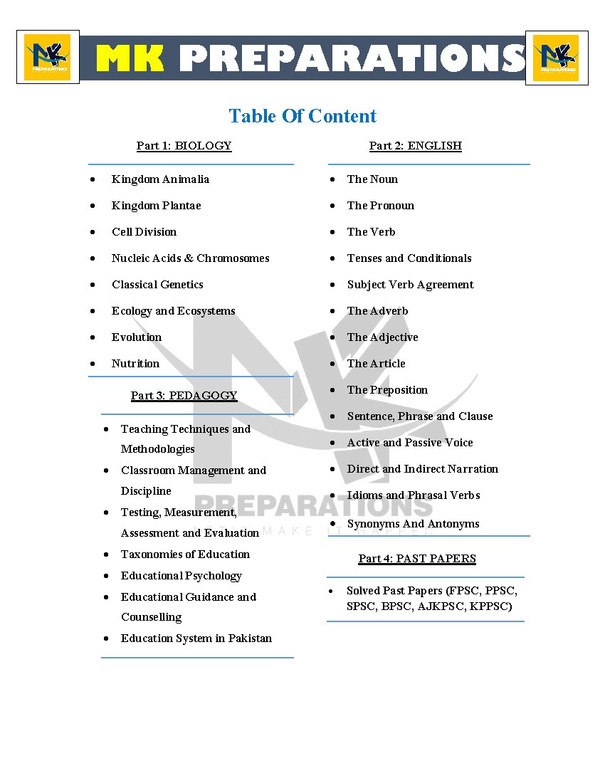 Best Book & Notes for FPSC Lecturer, TGT & Senior Elementry School Teacher Biology by MK Publications - Image 3