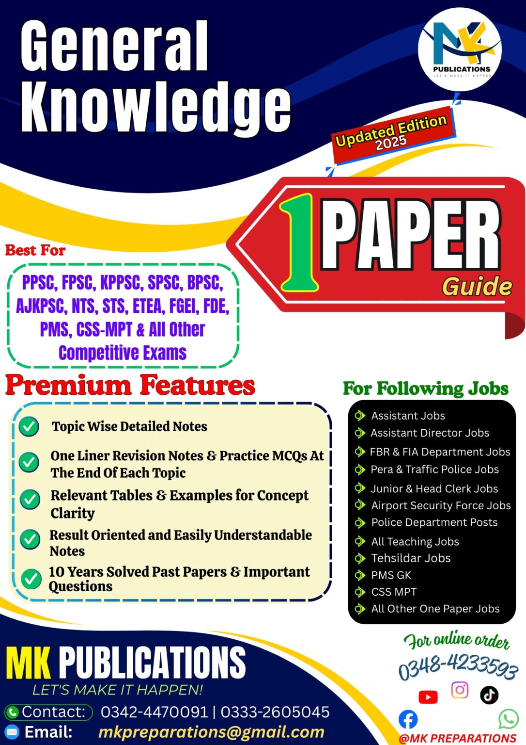 General Knowledge Notes – One Paper Jobs Preparation – MK Publications