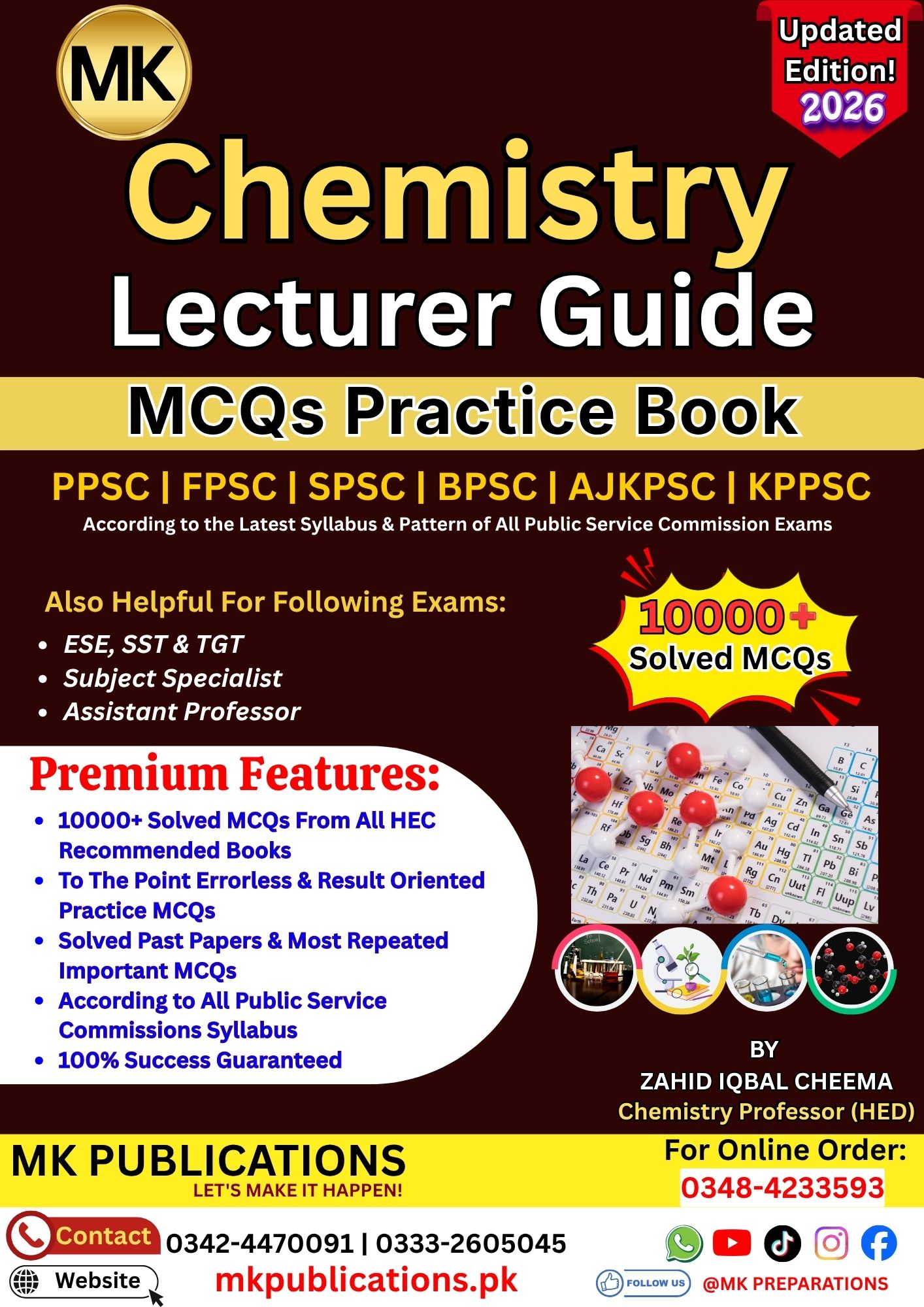 Lecturer Chemistry MCQs Practice Book - Best Book For Lecturer, SST, TGT, EST, Assistant Professor Exams
