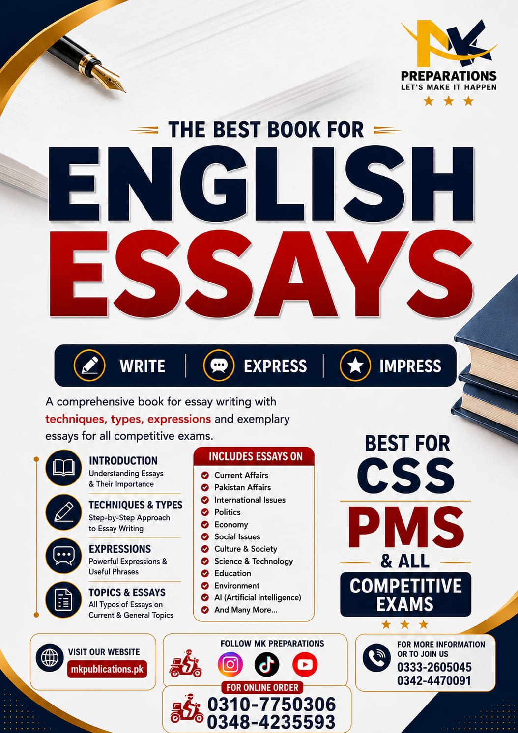 Best English Essay Book for CSS PMS 2026 | Complete Essay Writing Guide by MK Preparations | English Essay Book for CSS, PMS & All Competitive Exams 2026