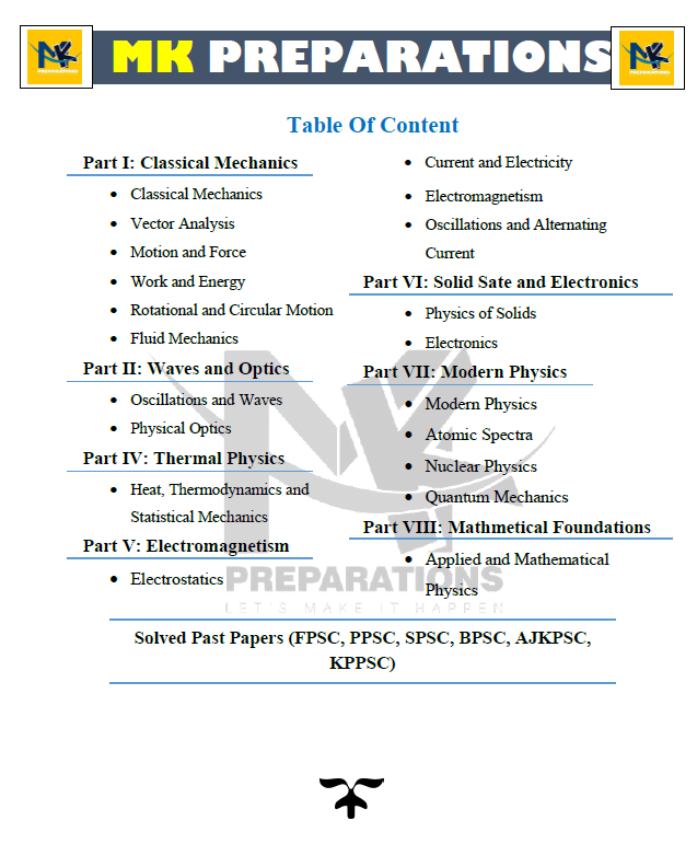 Best Physics Notes & Guide for Lecturer, Subject Specialist & Assistant Professor Physics | PPSC, FPSC, KPPSC, SPSC, BPSC, AJKPSC | Updated Edition | MK Publications - Image 3